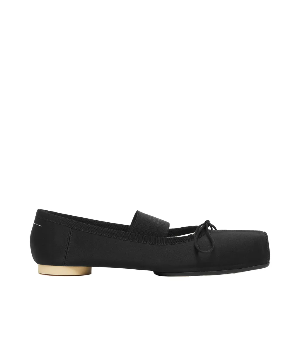 Anatomic Numbers-Motif Square-Toe Ballerina Shoes