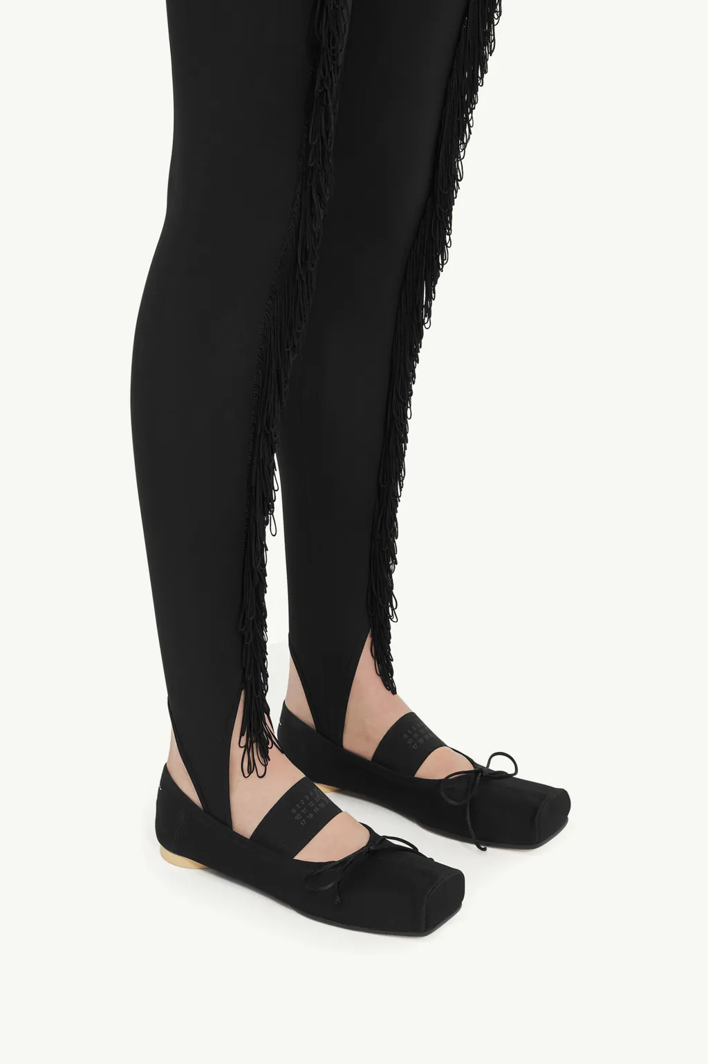 Anatomic Numbers-Motif Square-Toe Ballerina Shoes