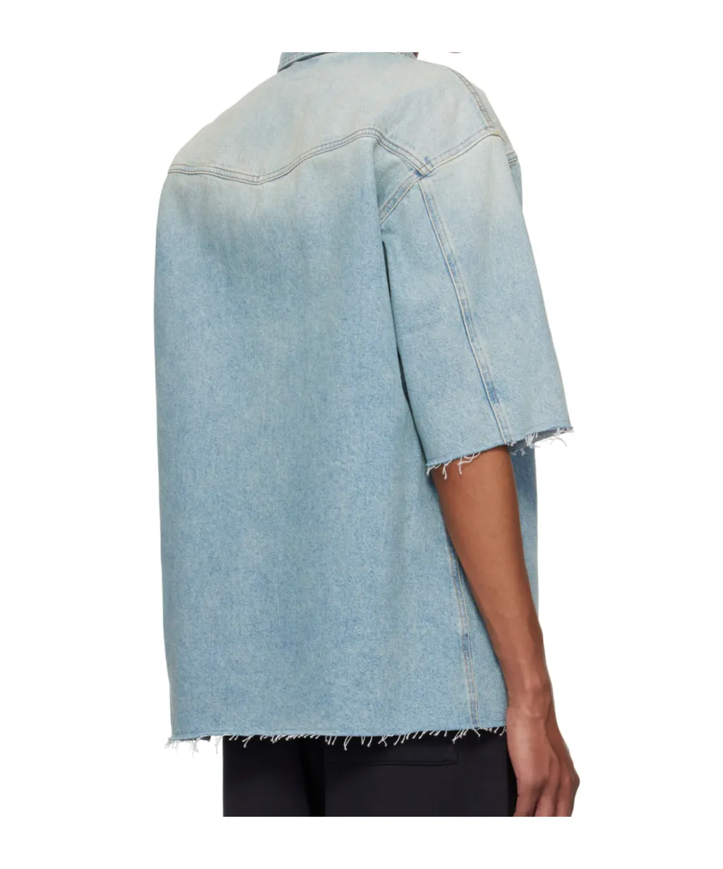 Short-Sleeved Denim Shirt