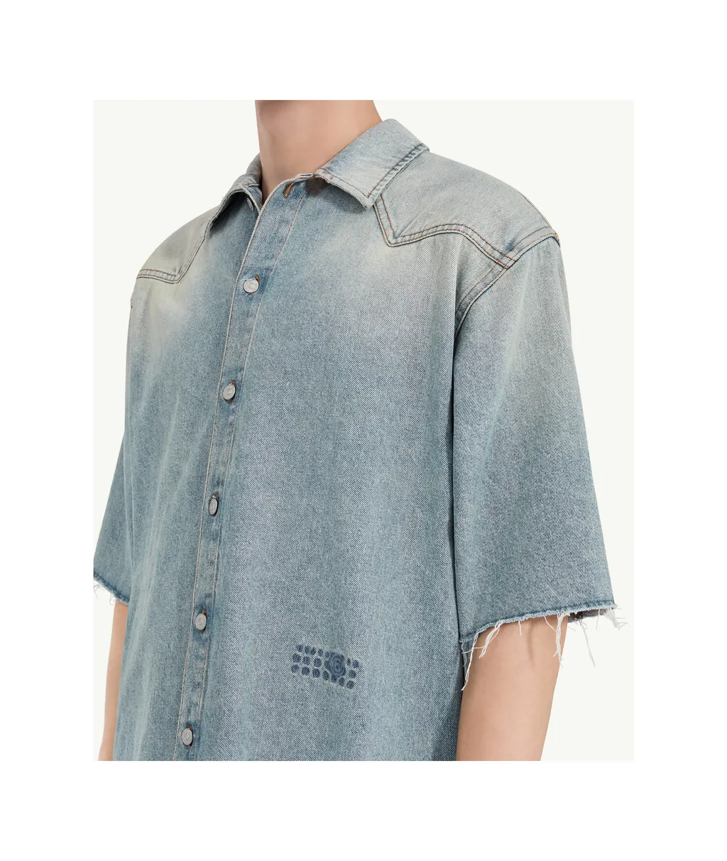 Short-Sleeved Denim Shirt