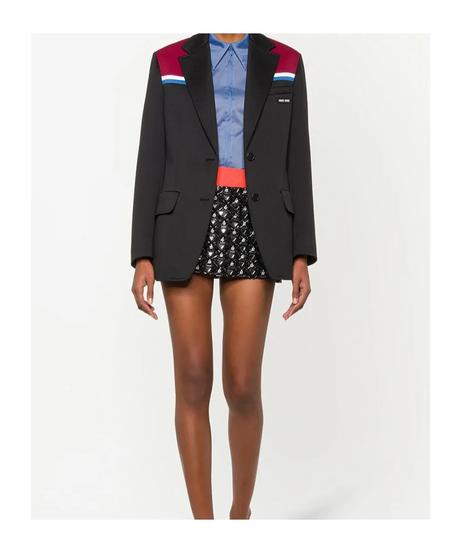 Colour-Block Single-Breasted Blazer