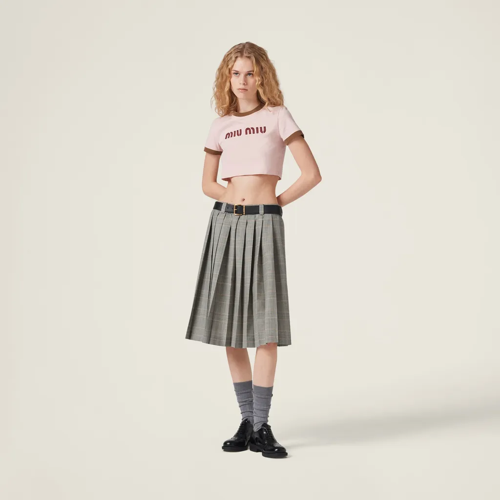 Prince Of Wales Check Pleated Skirt