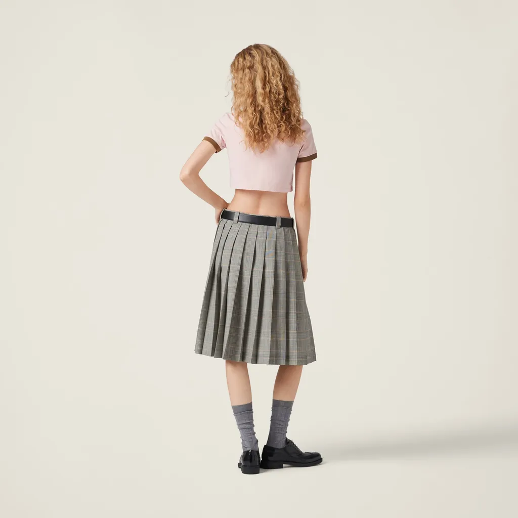 Prince Of Wales Check Pleated Skirt