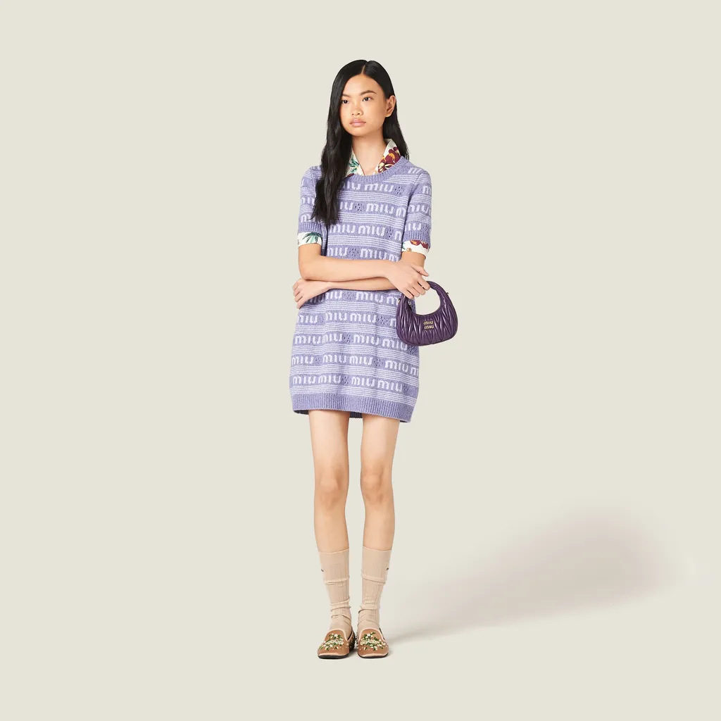 Logo-Intarsia Knitted Mini Dress