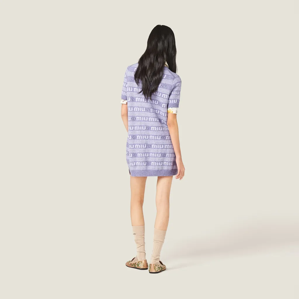 Logo-Intarsia Knitted Mini Dress