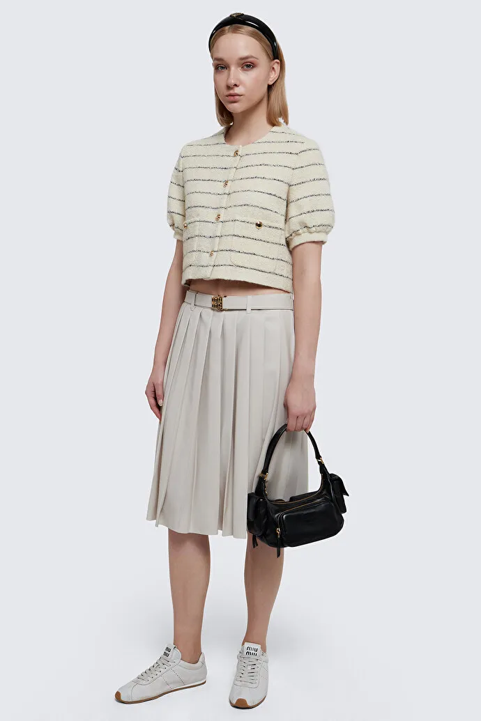 Striped Wool Button Casual Jacket