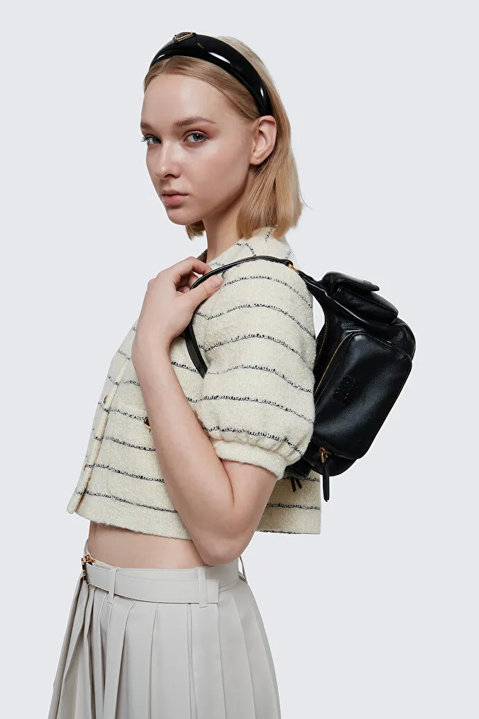 Striped Wool Button Casual Jacket