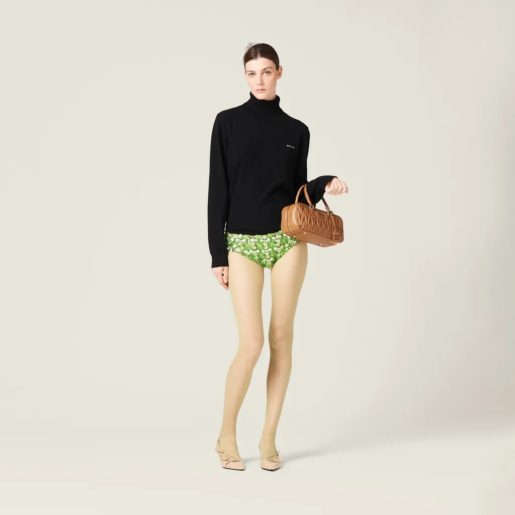 Embroidered Silk And Wool Panties