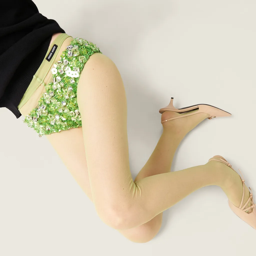 Embroidered Silk And Wool Panties