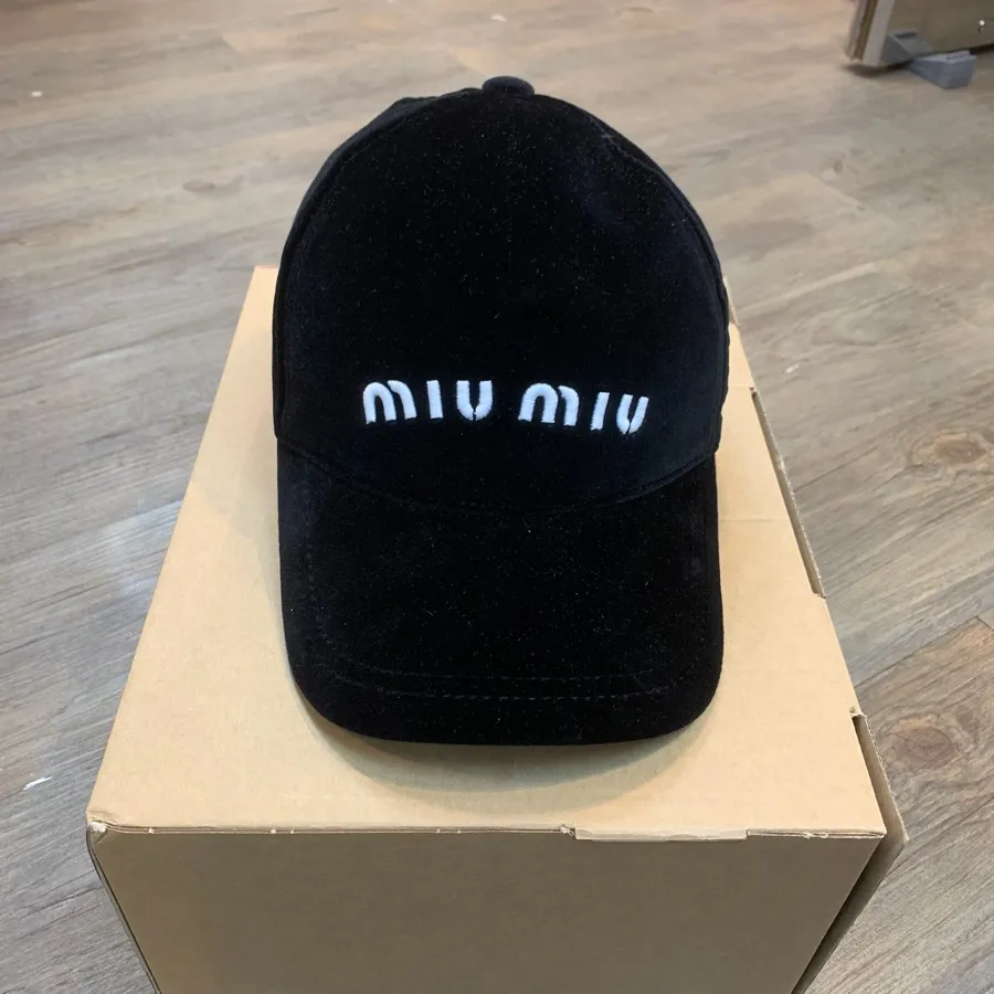 Logo Embroidered Velvet Baseball Hat