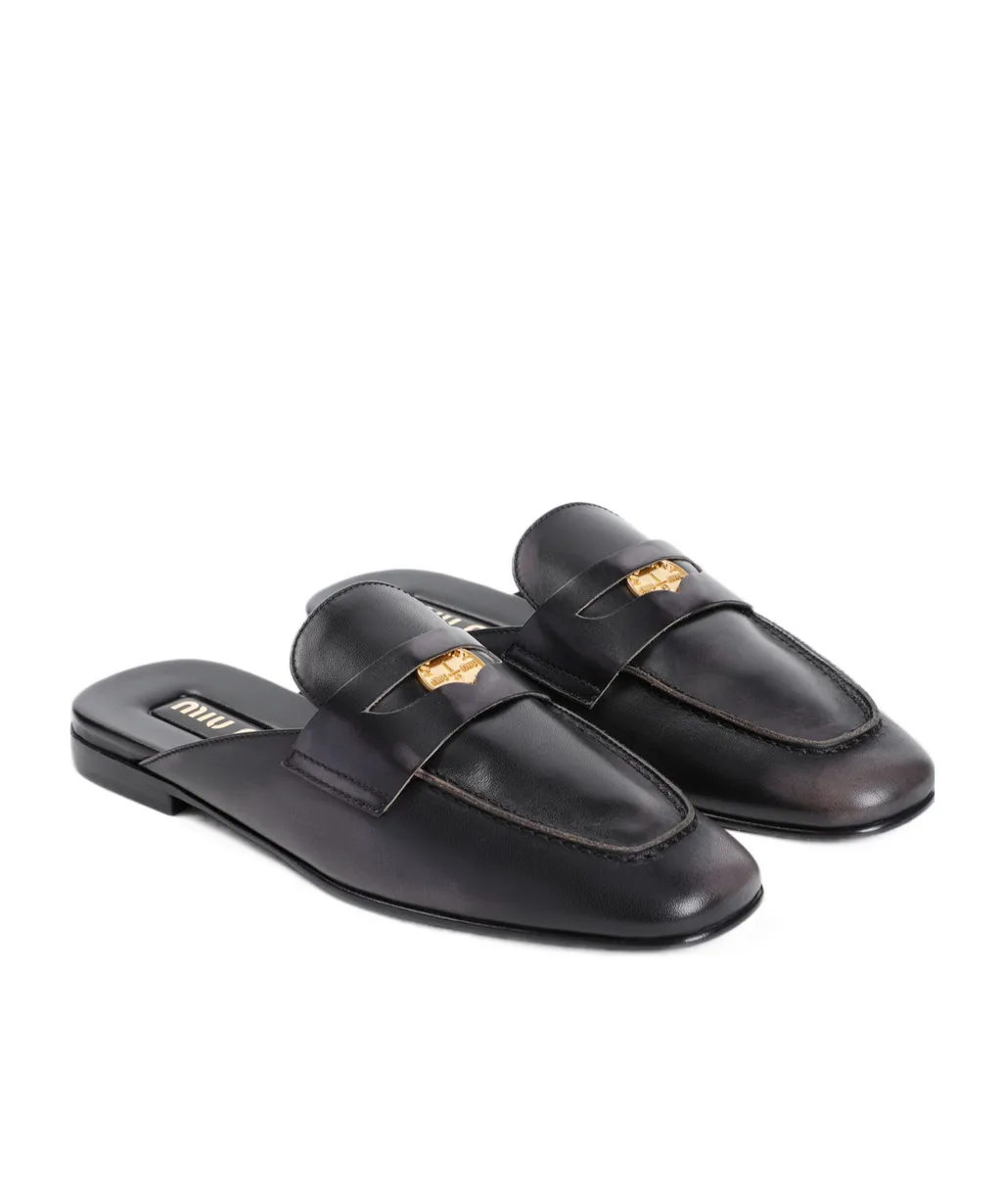 Bleached Leather Loafers