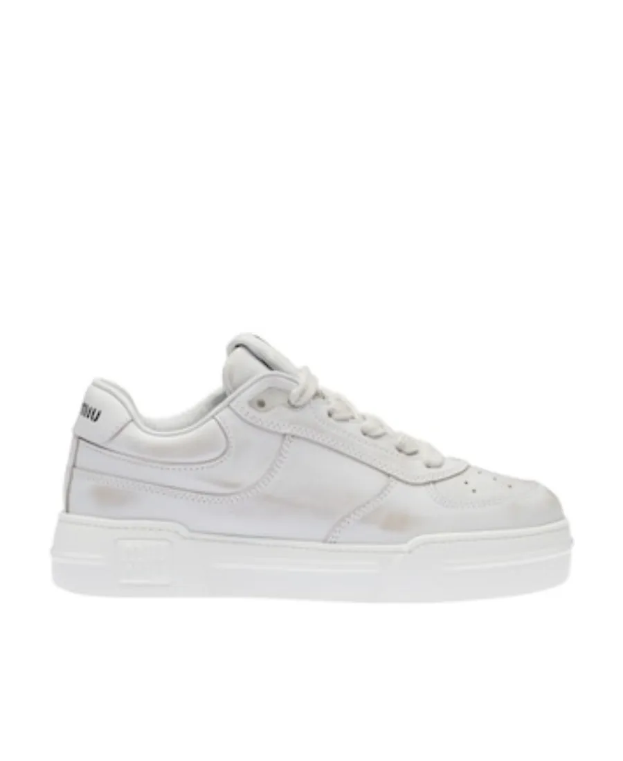 Bleached Leather Sneakers