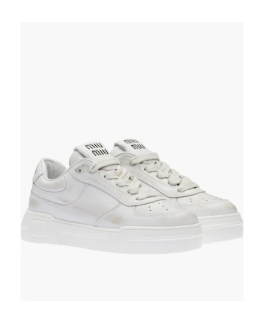 Bleached Leather Sneakers