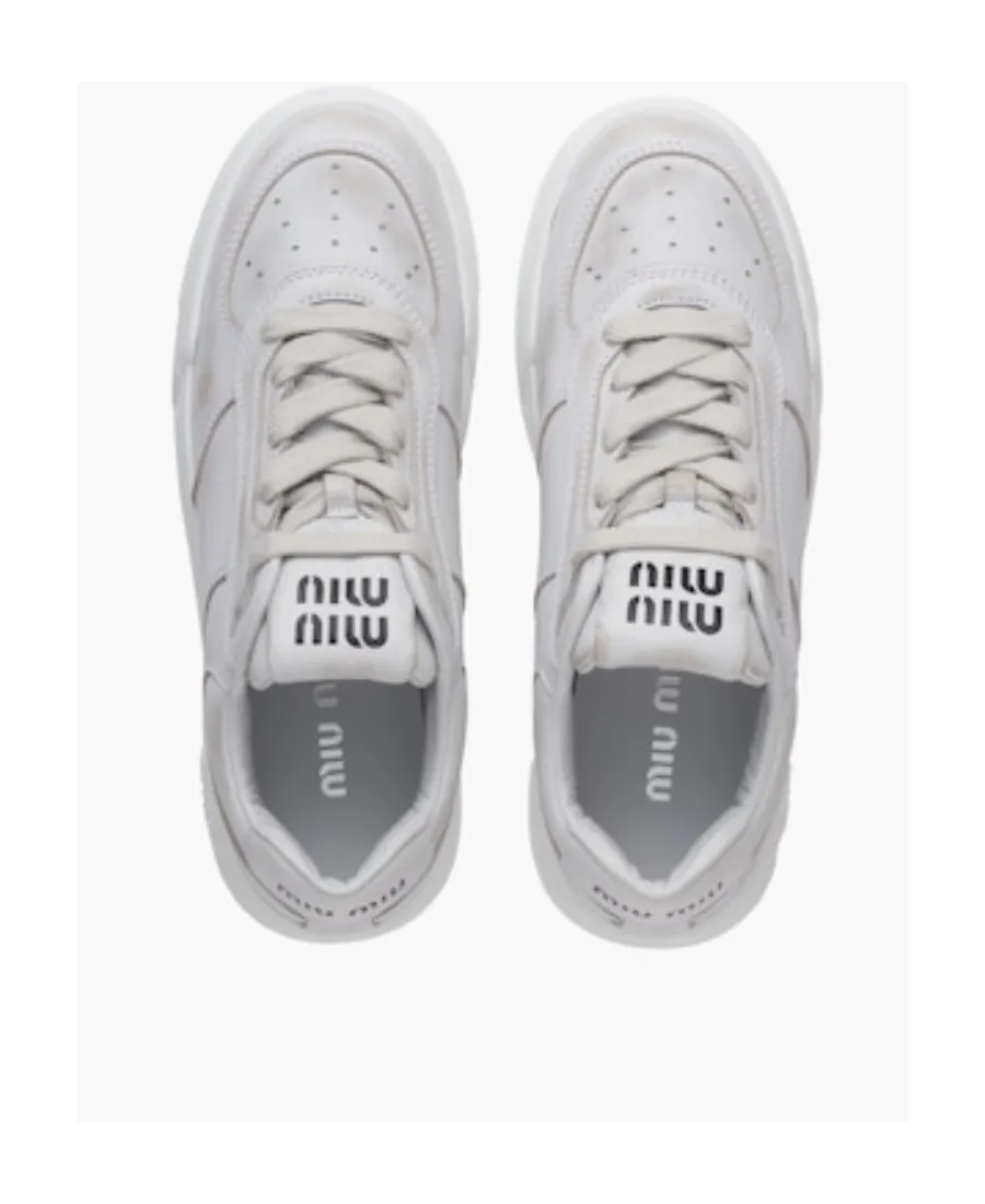 Bleached Leather Sneakers