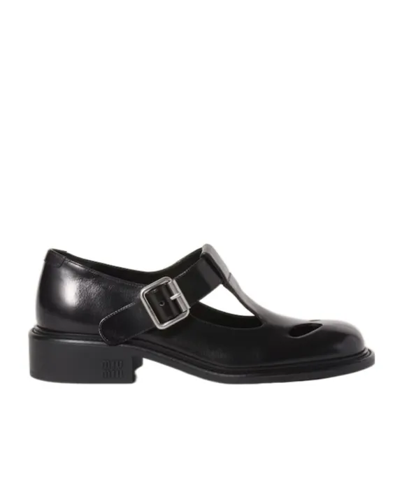 Leather T-Bar Mary Jane Flats