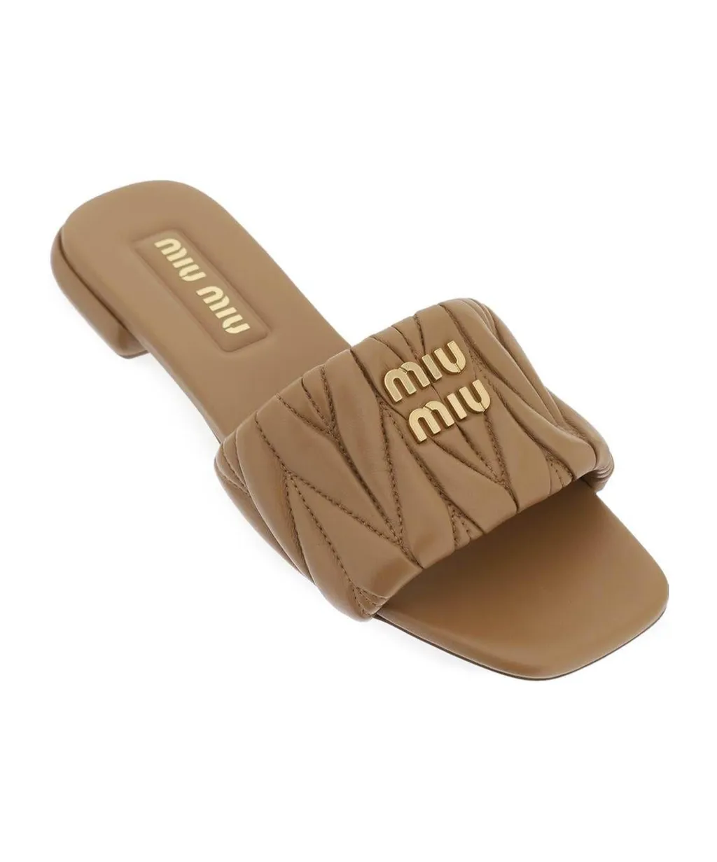 Matelassé Nappa Leather Slides