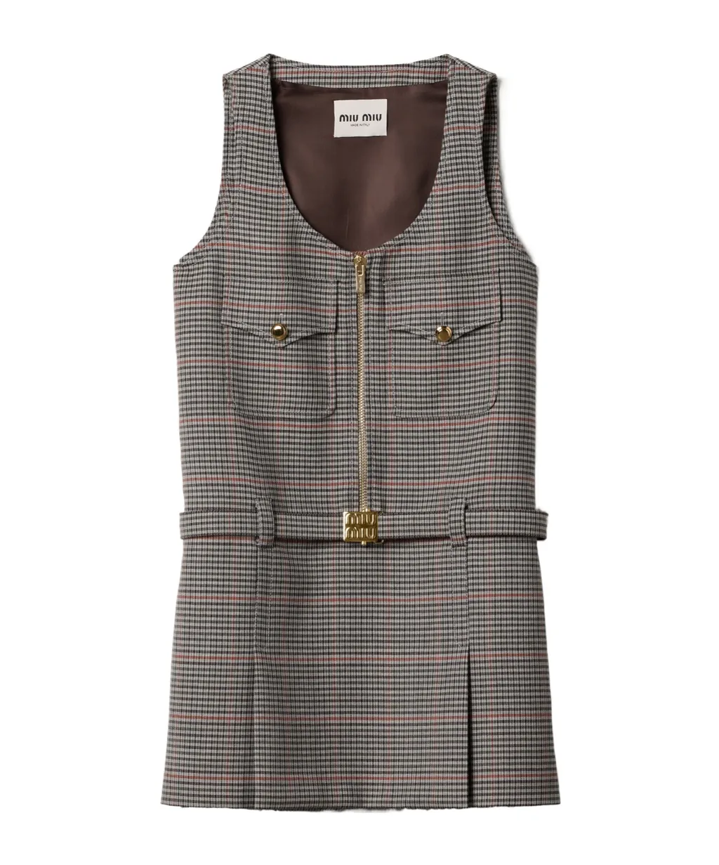 Checked Sleeveless Dress
