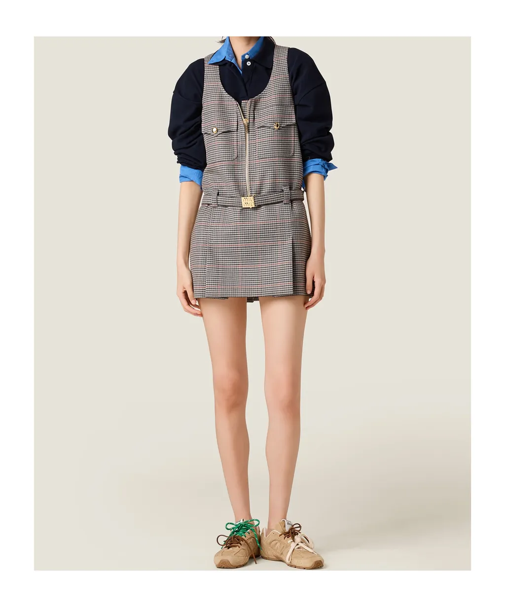 Checked Sleeveless Dress