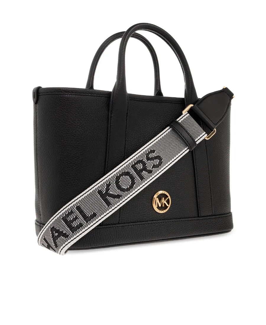 Logo-Plaque Leather Tote Bag