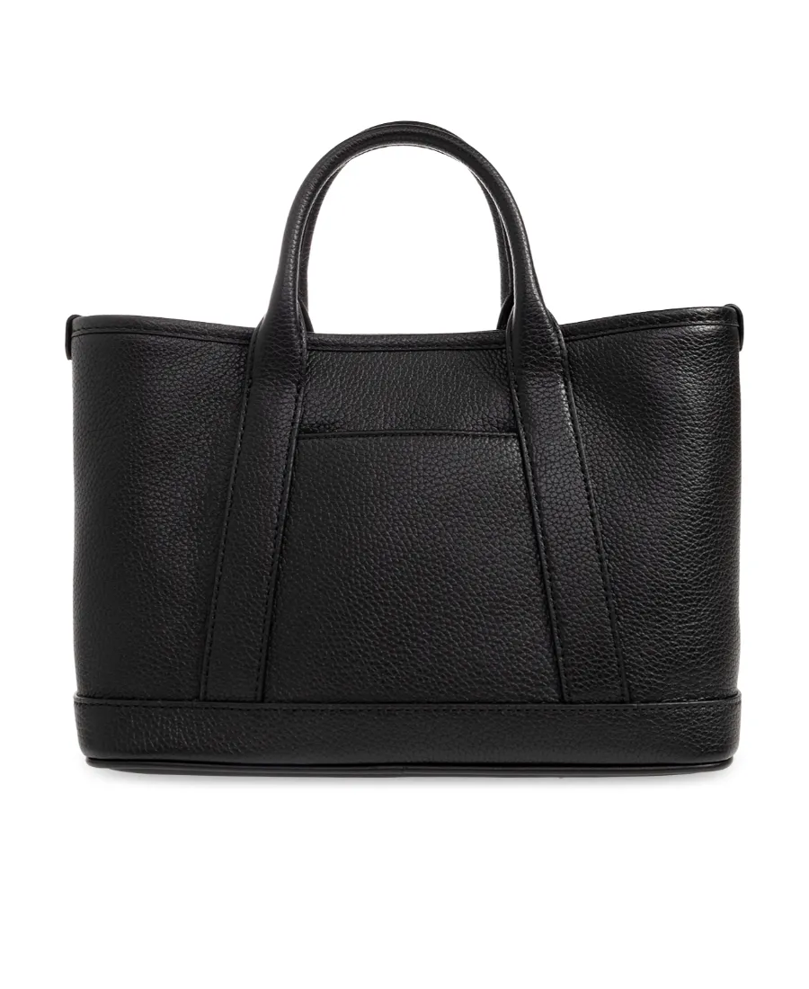 Logo-Plaque Leather Tote Bag