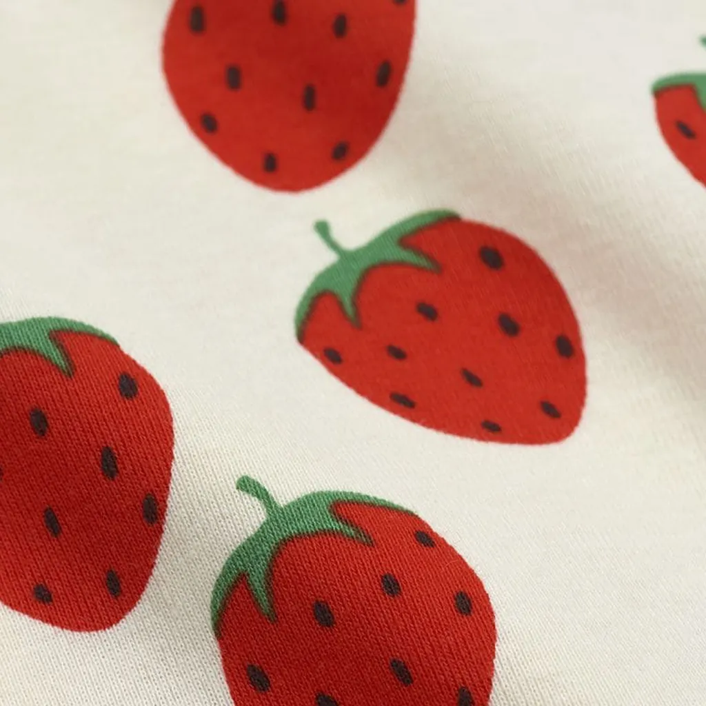 Organic Cotton T-Shirt With Strawberry Print