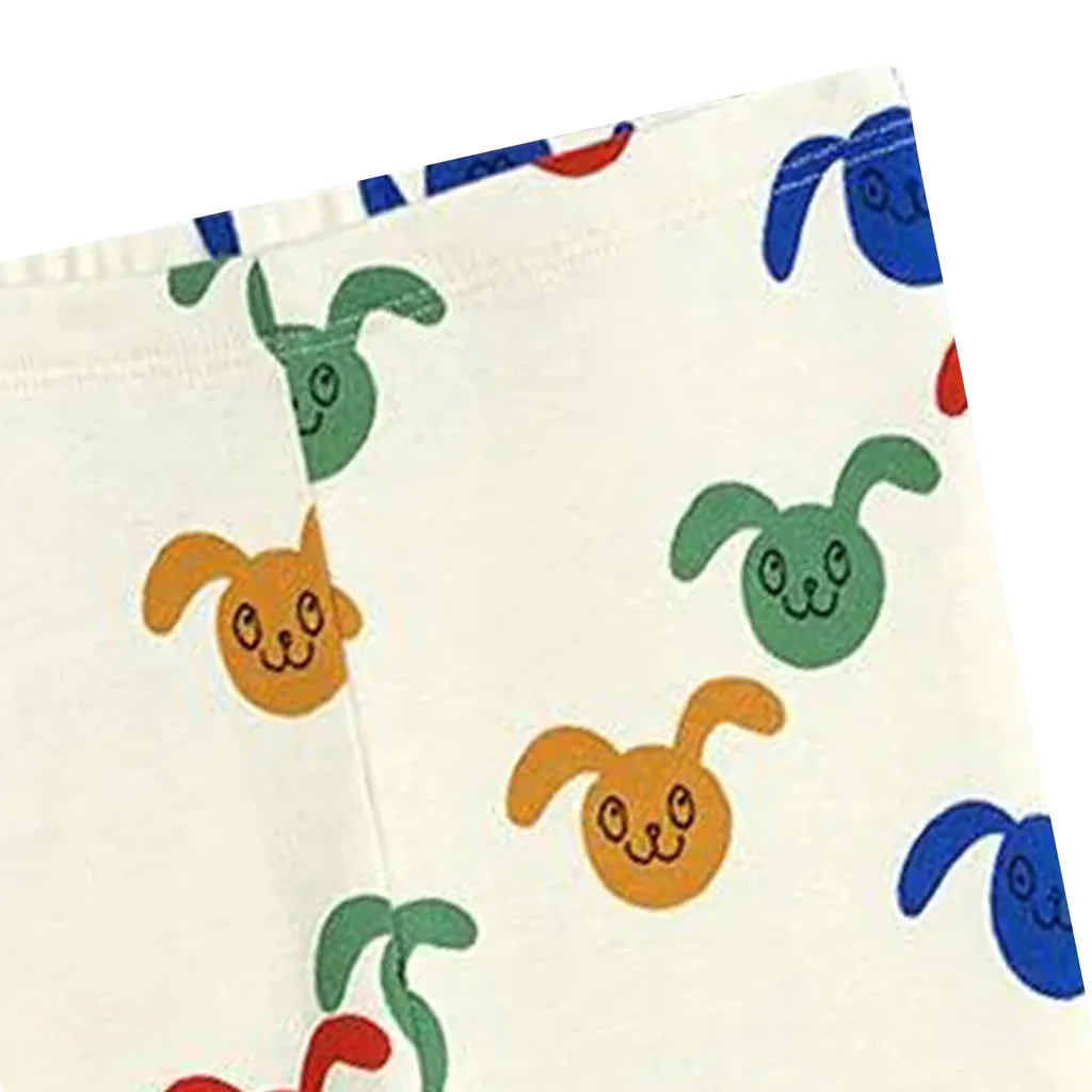 Organic Cotton Leggings With Bunny Print