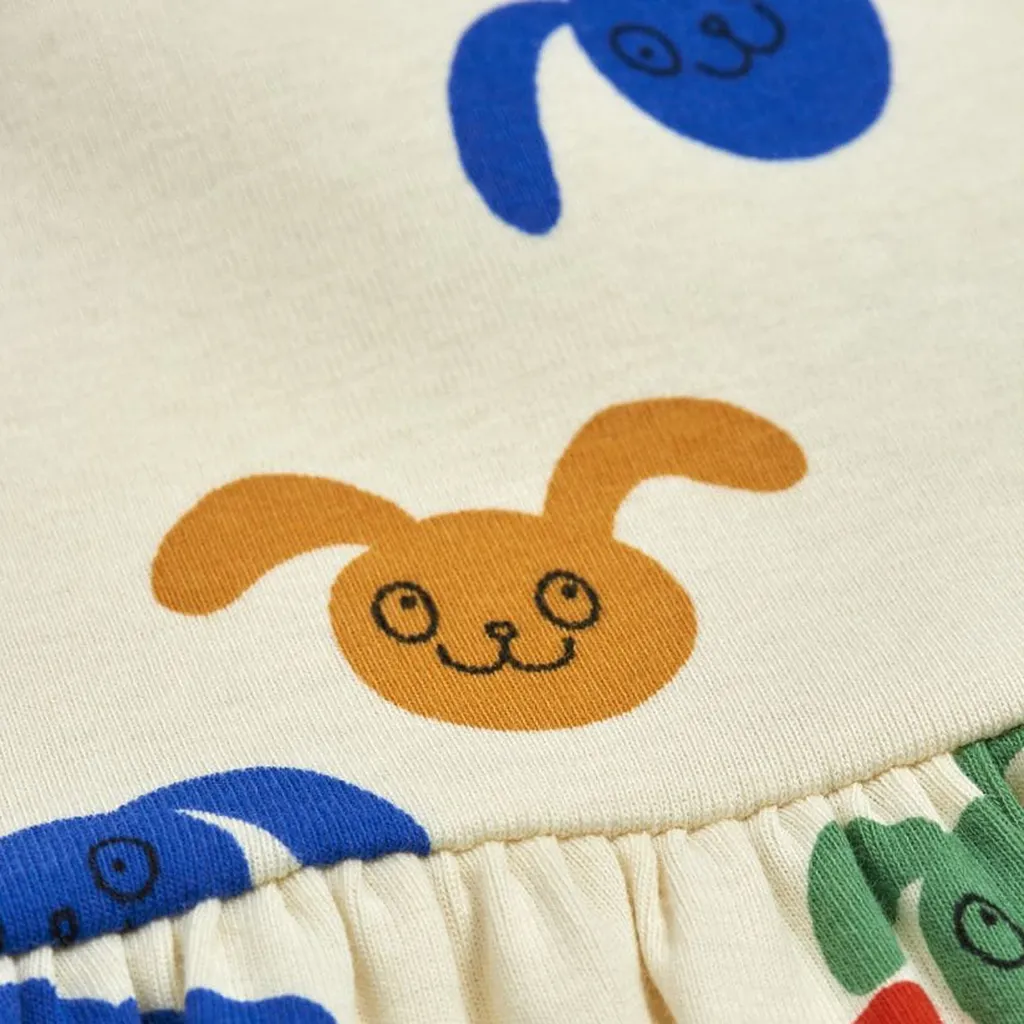 Baby Girl Organic Cotton Dress With All-Over Bunny Print