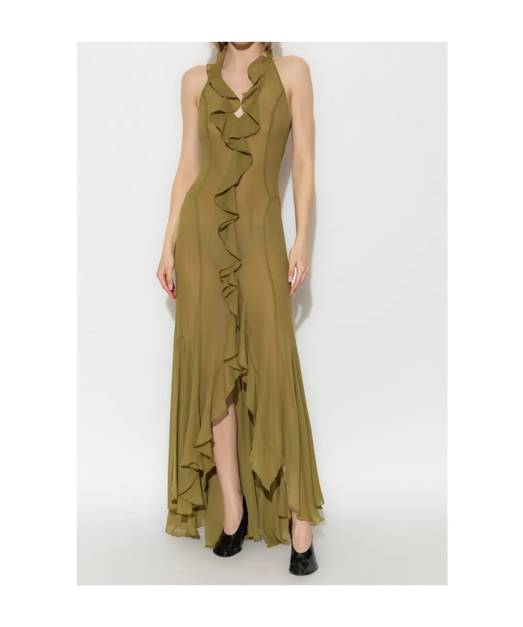 Ruffle-Detailing Midi Dress