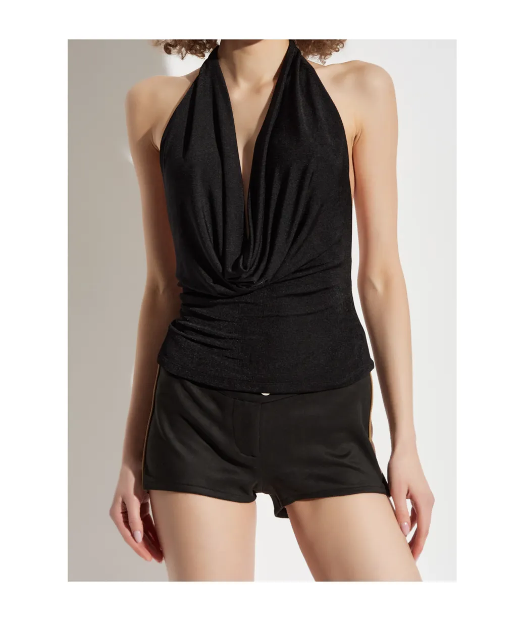 Backless Cowl Neck Top