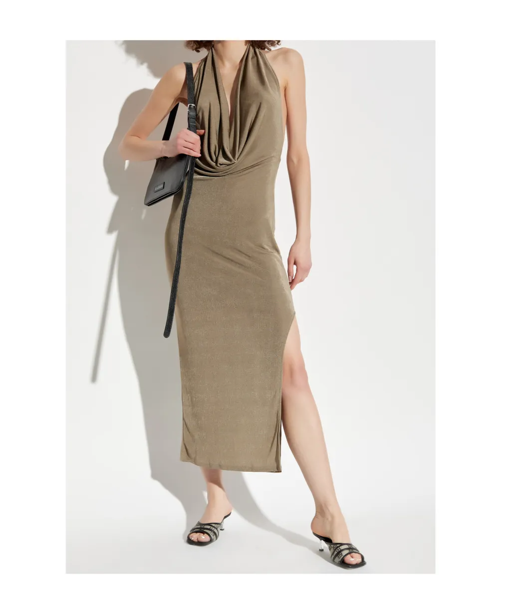 Cowl-Neck Midi Dress