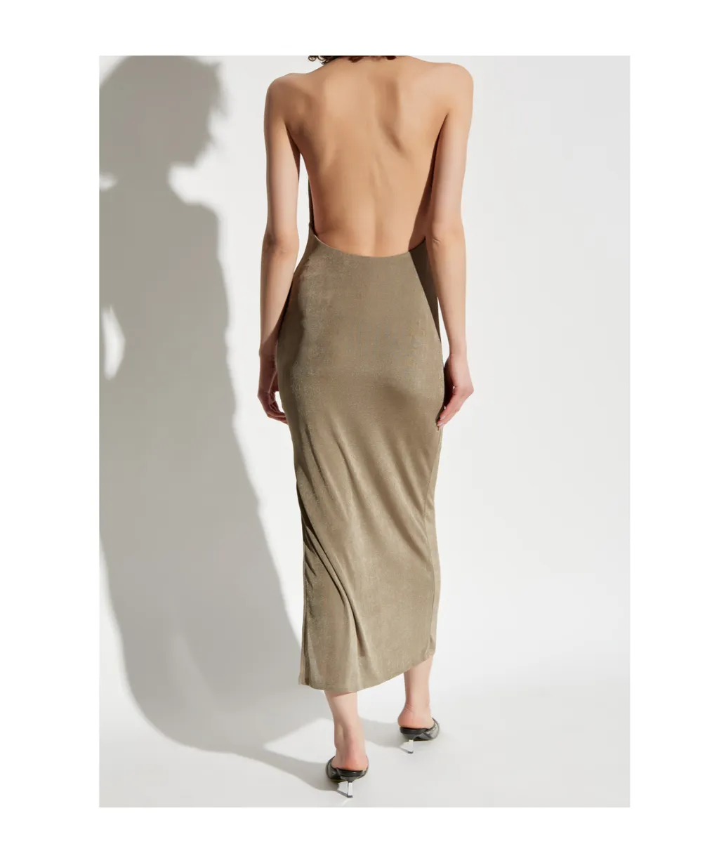 Cowl-Neck Midi Dress