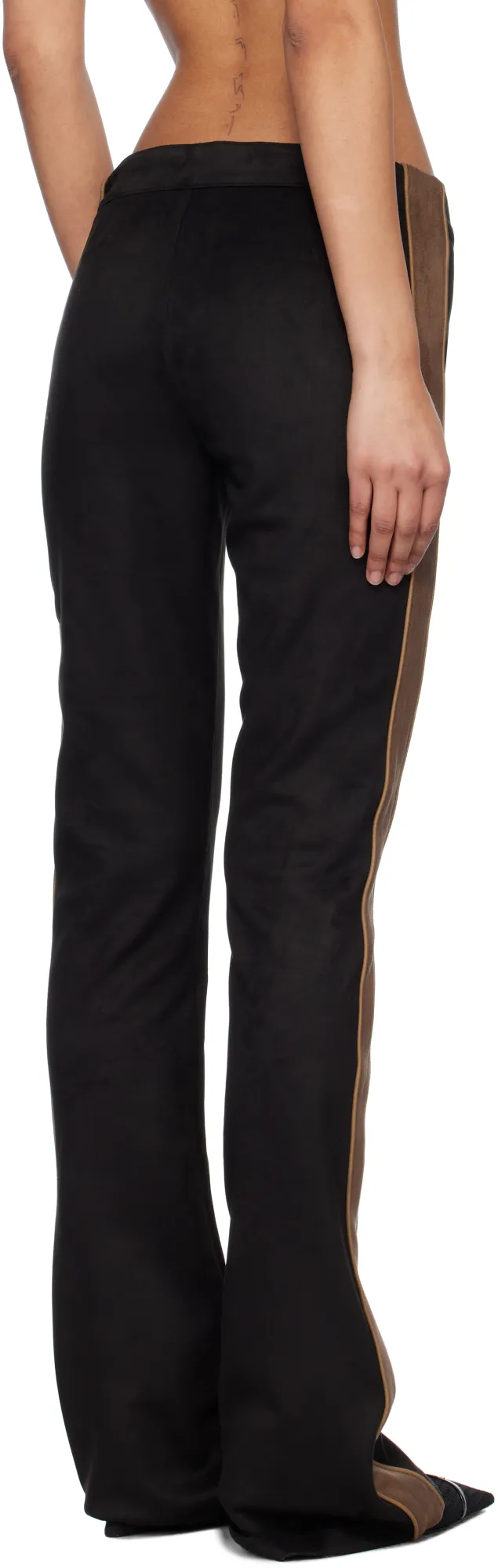Stripe-Detail Flared Trousers