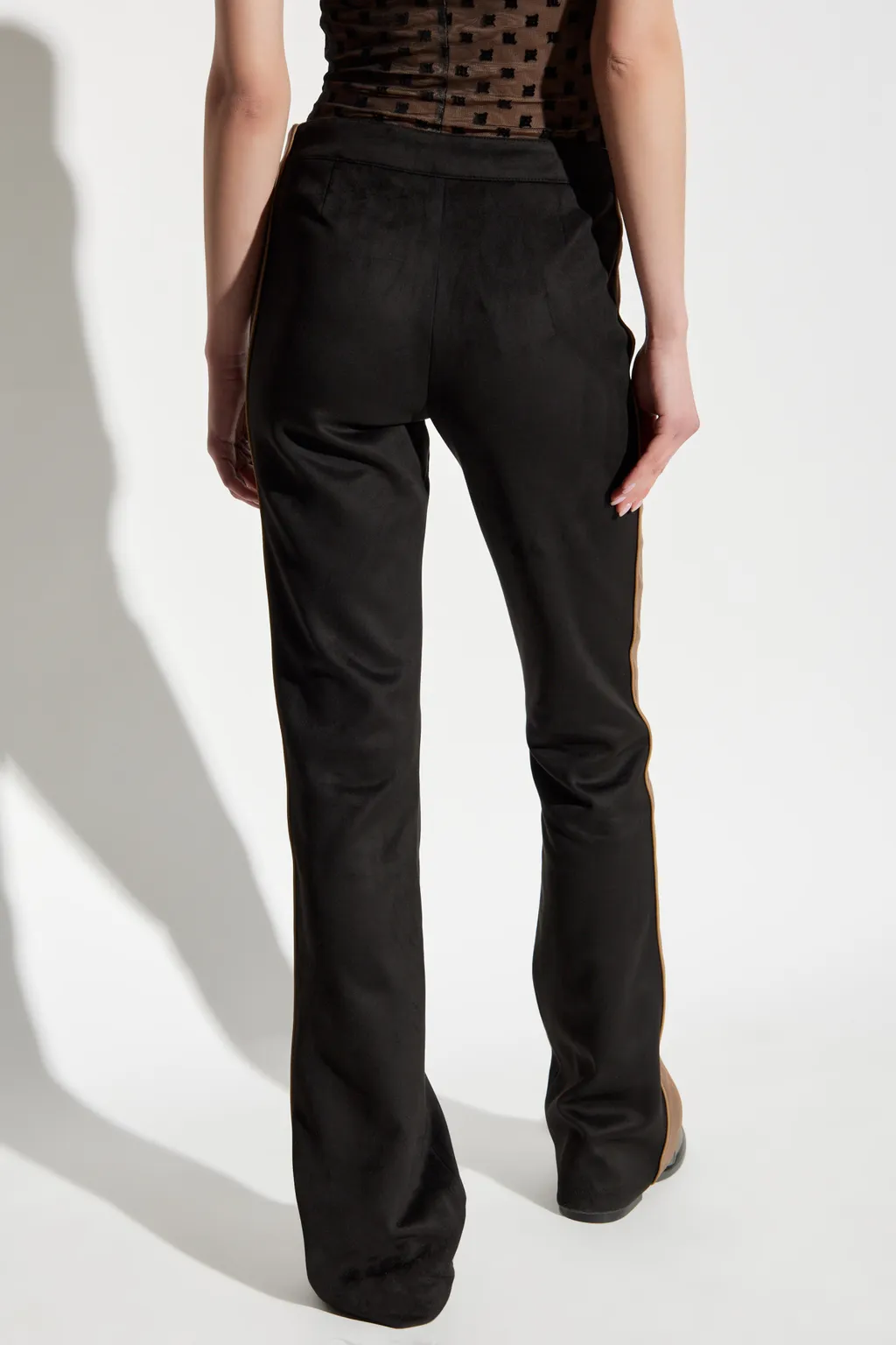 Stripe-Detail Flared Trousers