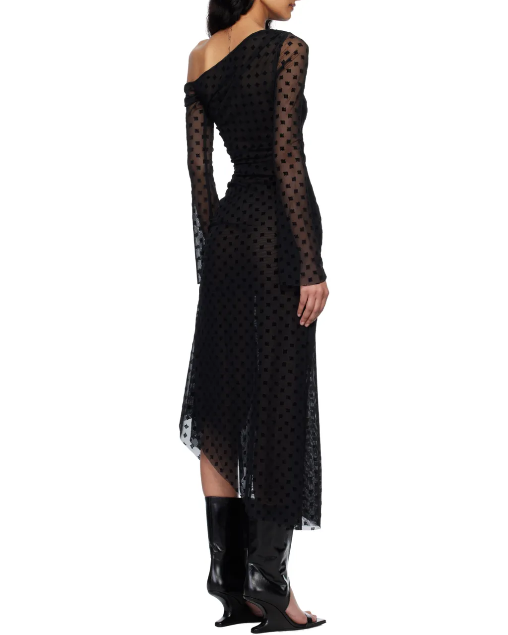 Logo-Flocked Midi Dress