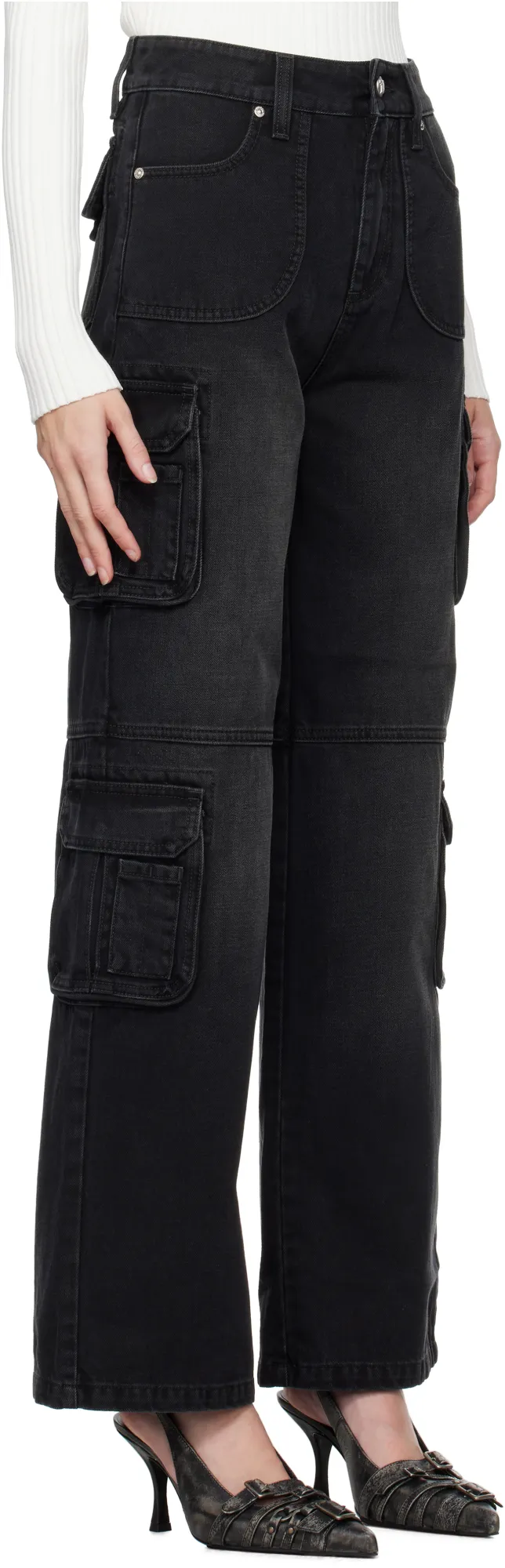 High-Waisted Cargo Jeans