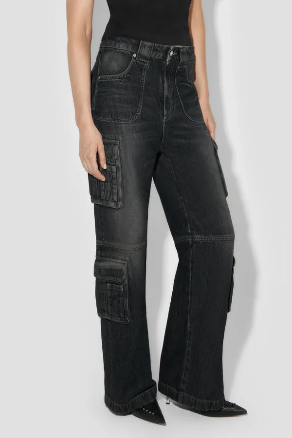 High-Waisted Cargo Jeans