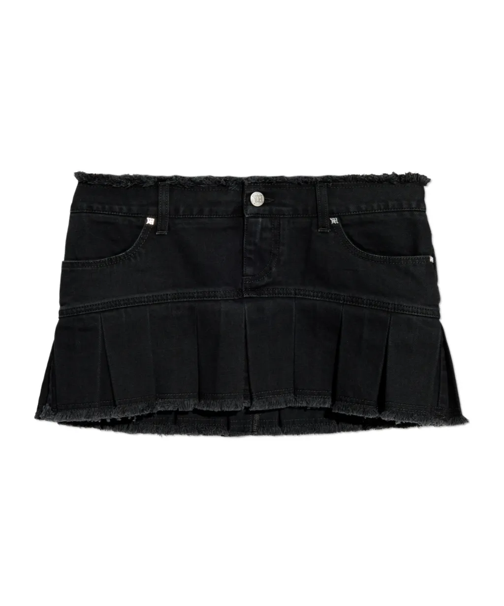 Logo Patch Denim Skirt