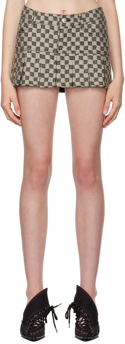 Monogram Pleated Skirt