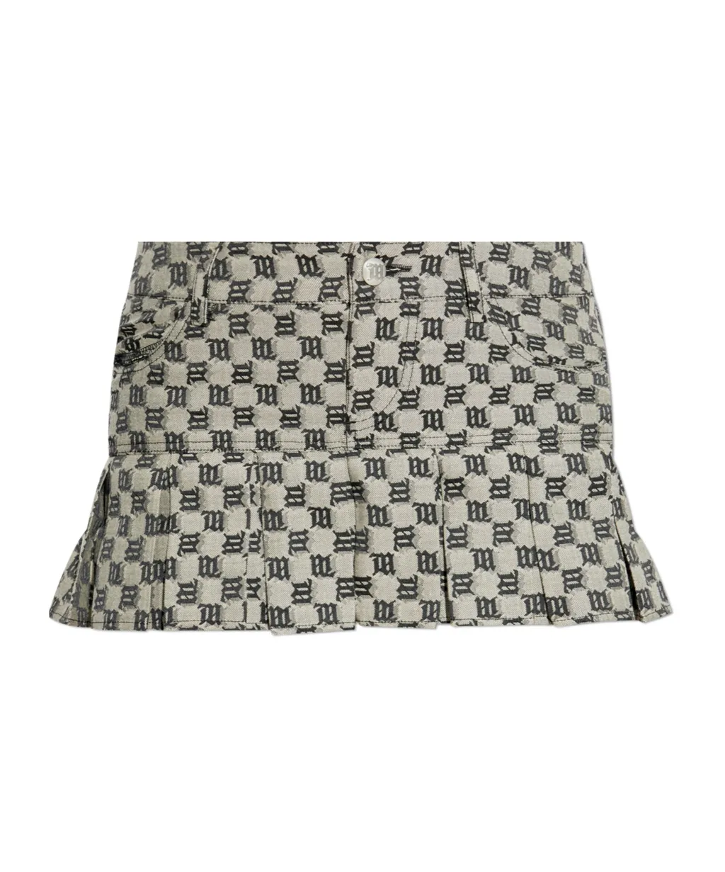 Monogram Pleated Skirt