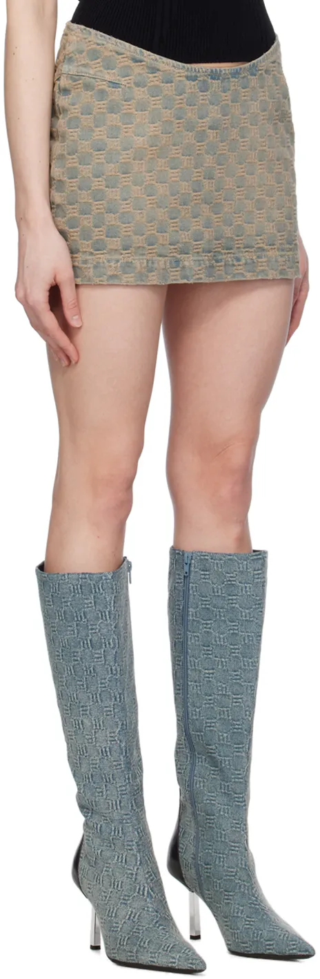 Monogram-Pattern Mini Skirt