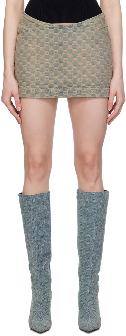 Monogram-Pattern Mini Skirt