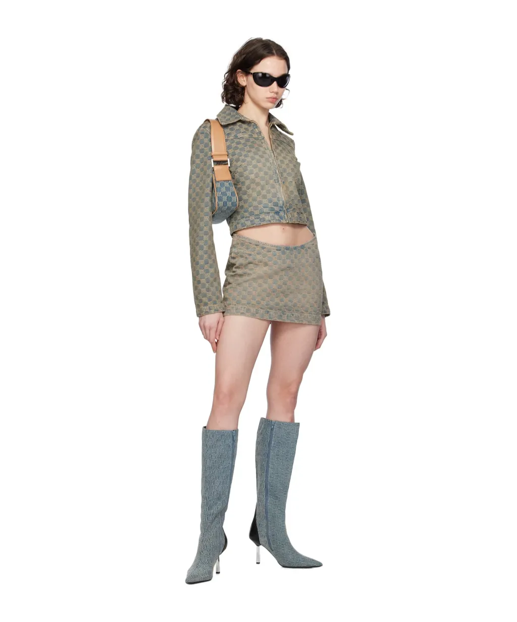 Monogram-Pattern Mini Skirt