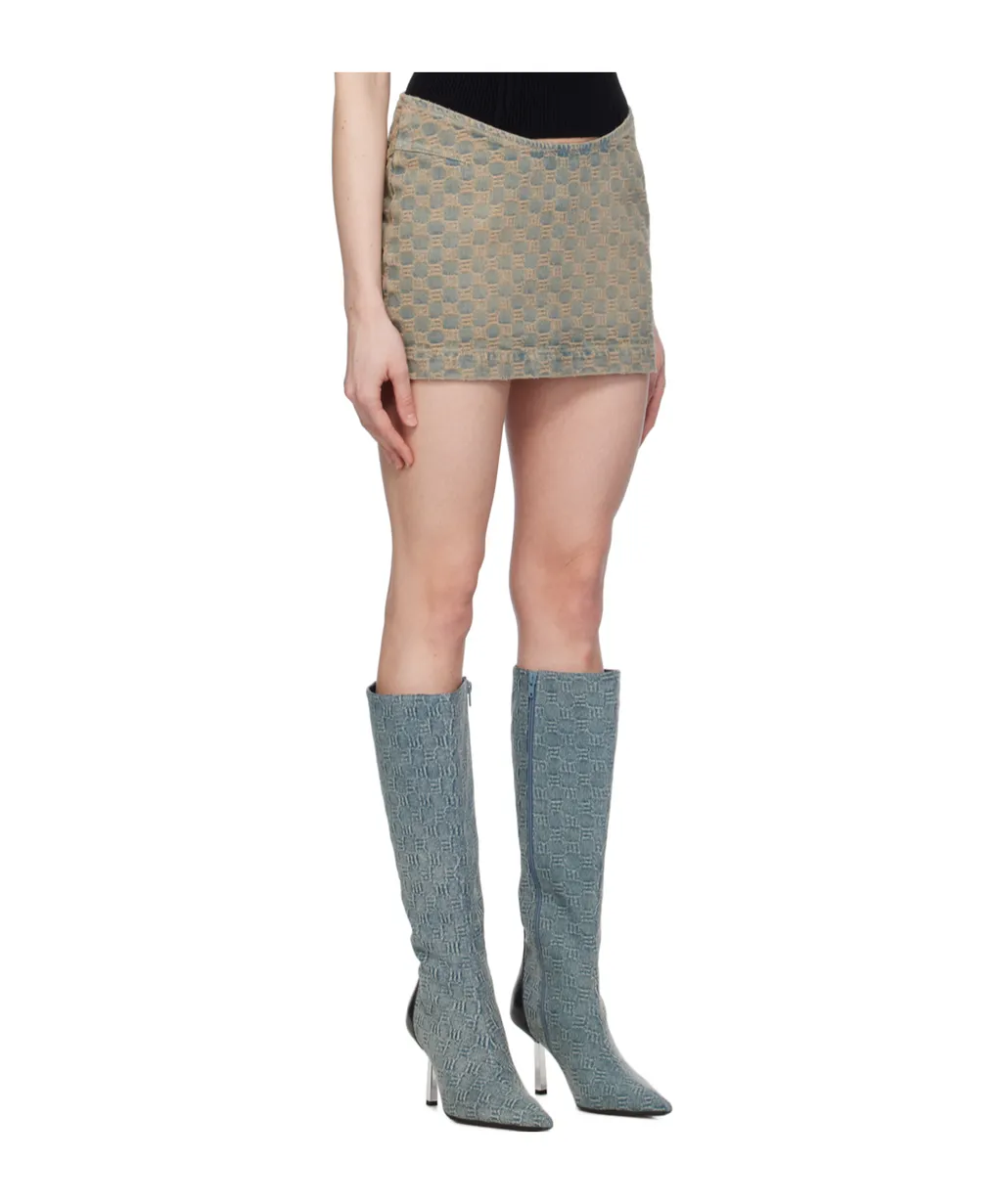 Monogram-Pattern Mini Skirt