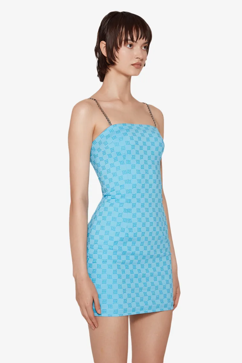 Monogram Slim Strap Mini Dress
