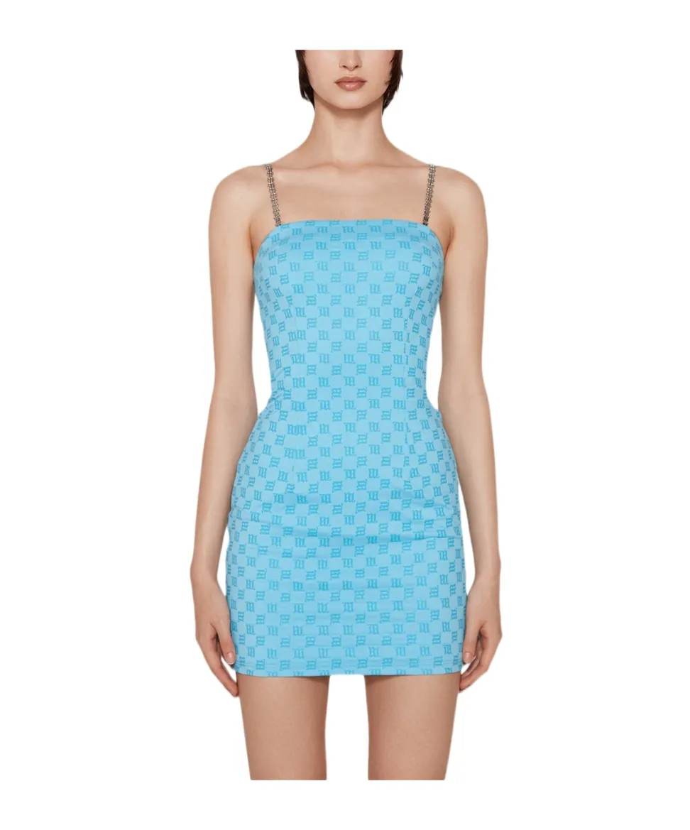 Monogram Slim Strap Mini Dress