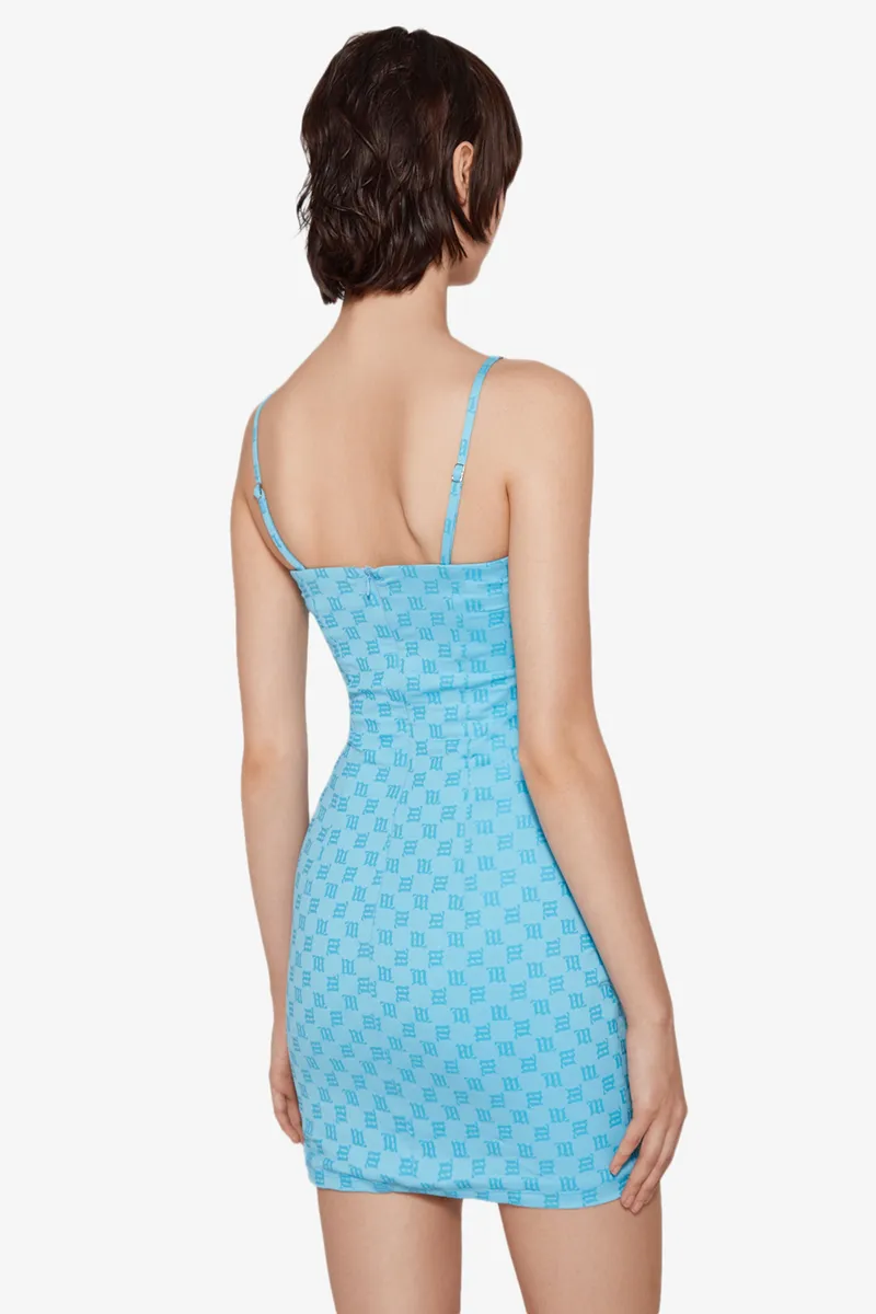 Monogram Slim Strap Mini Dress