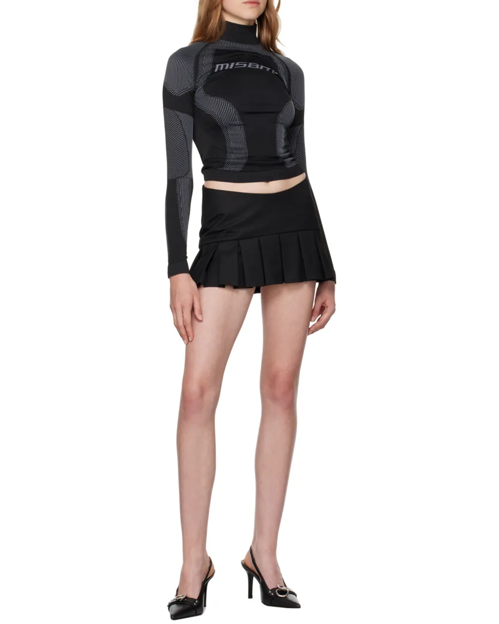 Logo-Jacquard High-Neck Performance Top