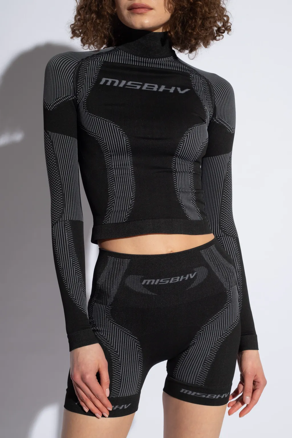 Logo-Jacquard High-Neck Performance Top