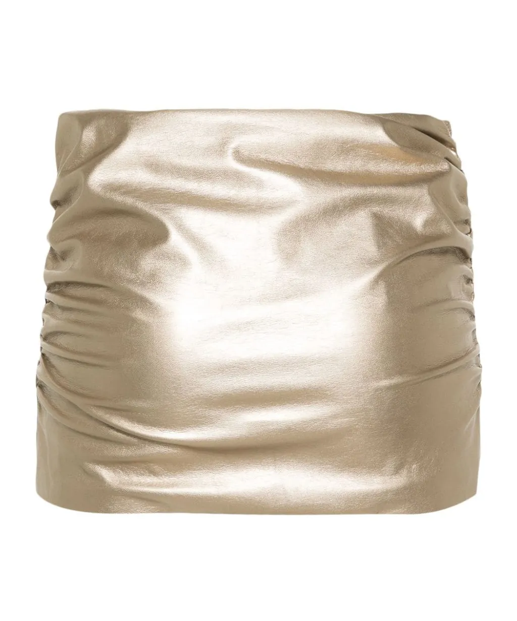 Ruched Metallic Miniskirt