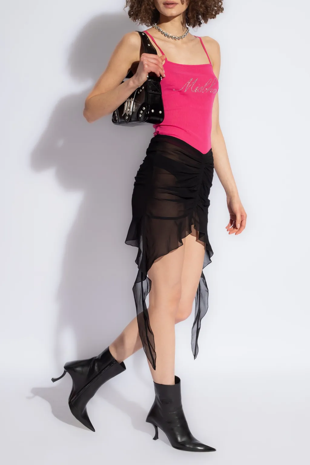 Ruffled Chiffon Mini Skirt